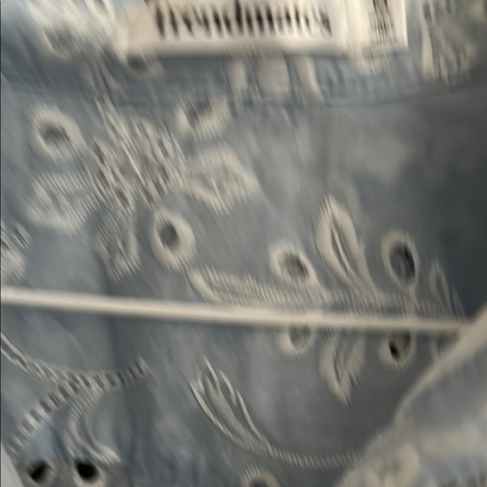 Light Blue Eyelet Button-Up Shirt - Picture 4 of 4